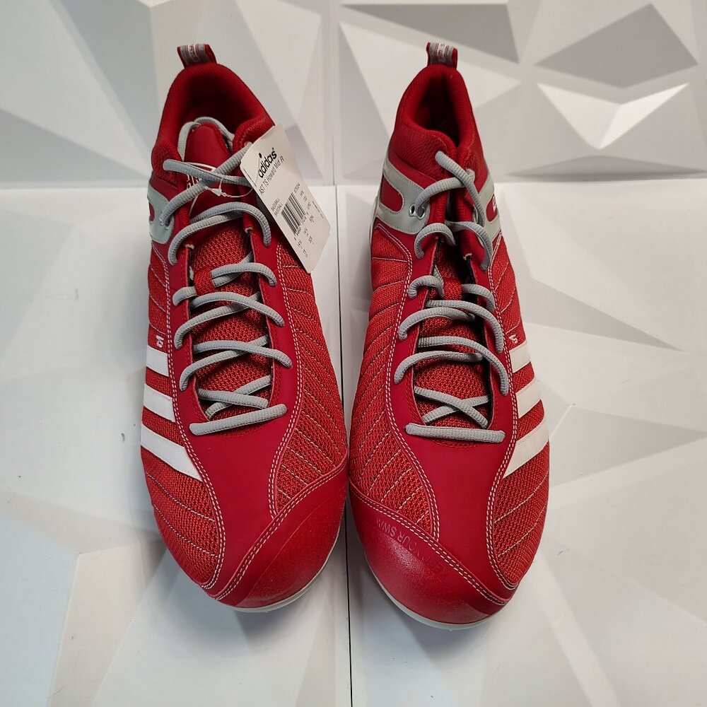 Adidas Mens Baseball Cleat 15 Red Gray AST TR Howard Mid Metal Softball Sport - Picture 6 of 10